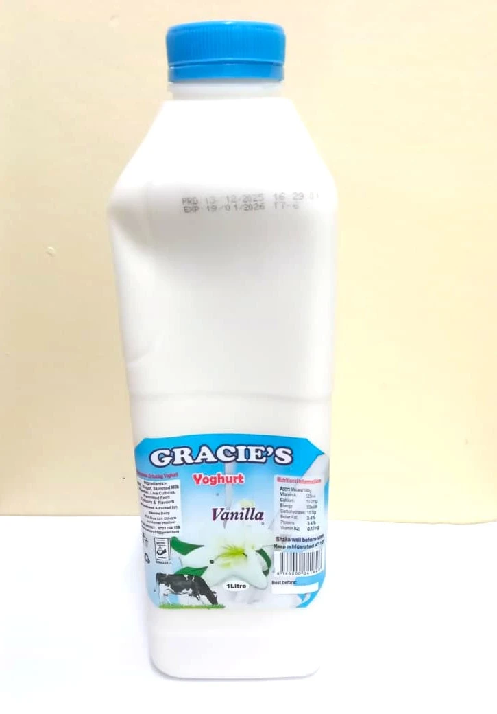 Gracie'S Vanilla Yoghurt 1Ltr